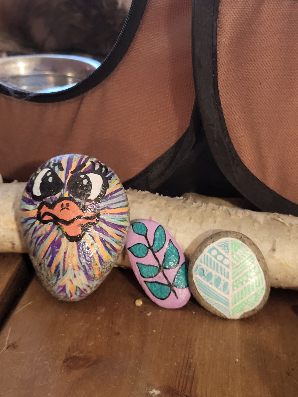Hand-Painted Decorative, Funny Bird Stone - Multi-Color